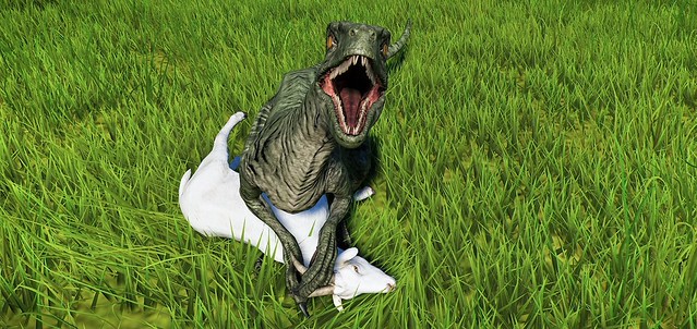 Jurassic World Evolution - Raptor Feeding