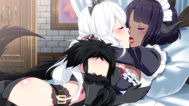 Sakura MMO - Witch and Maid Lesbian Embrace