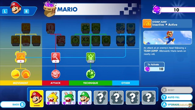 Mario + Rabbids Kingdom Battle - Skill tree