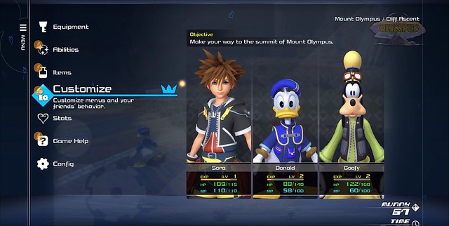 Kingdom Hearts 3 – Menus