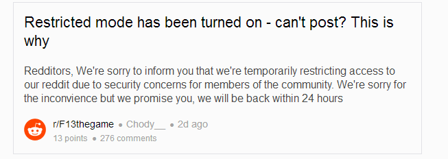 Sub-Reddit Shut Down