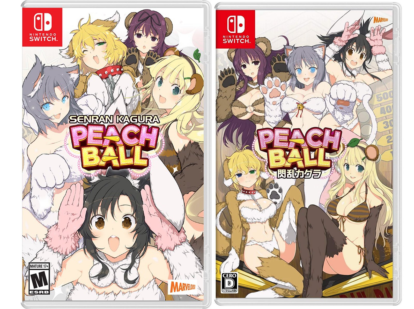 Senran Kagura Peach Ball - West vs East Cover Comparison