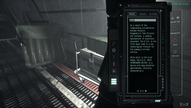 Daymare 1998 - Inventory Menu