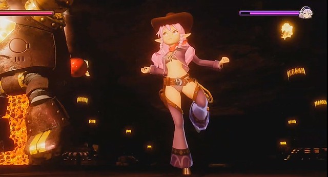 Giraffe and Annika - Dancing Cowgirl