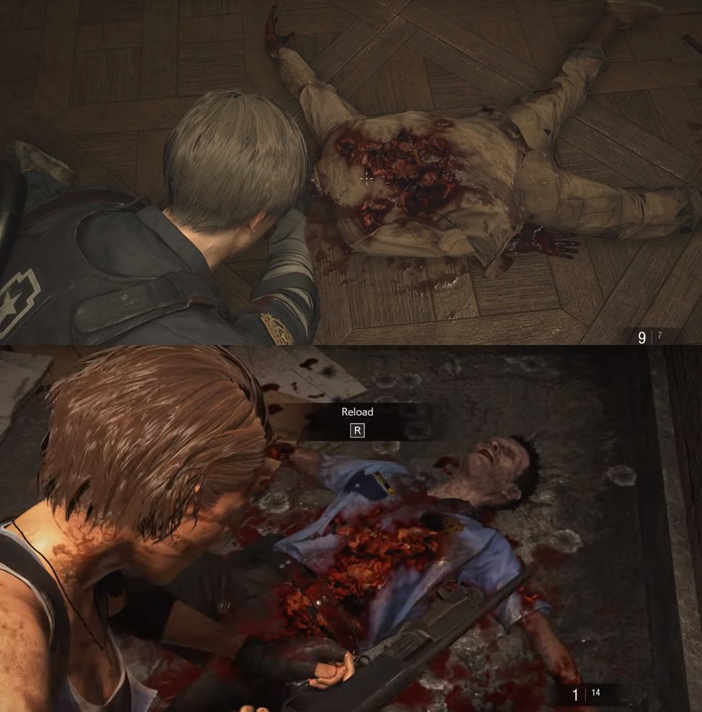 Resident Evil 2 Remake vs Resident Evil 3 Remake - Gore