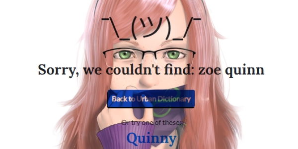 #GamerGate And Zoe Quinn Entries Censored On Urban Dictionary