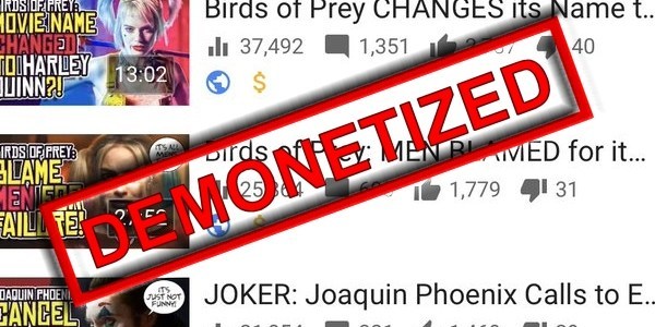 Harley Quinn: Birds Of Prey YouTube Videos Critical Of Movie Get Demonetized