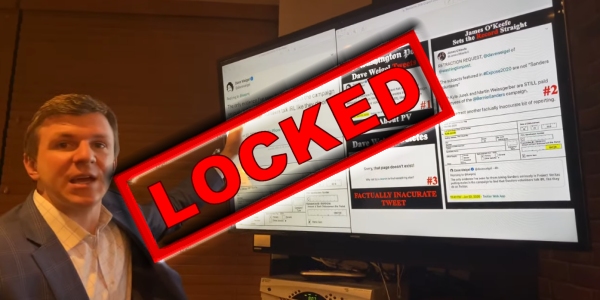 Twitter Locks James O'Keefe Account For Reporting On Member Of Bernie Sanders' Campaign