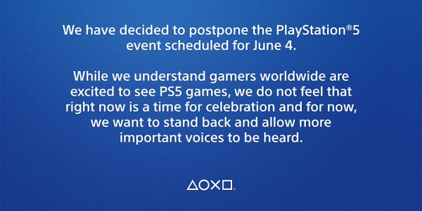 Sony Postpones PS5 Future Of Gaming Event So That "More Important Voices Can Be Heard"